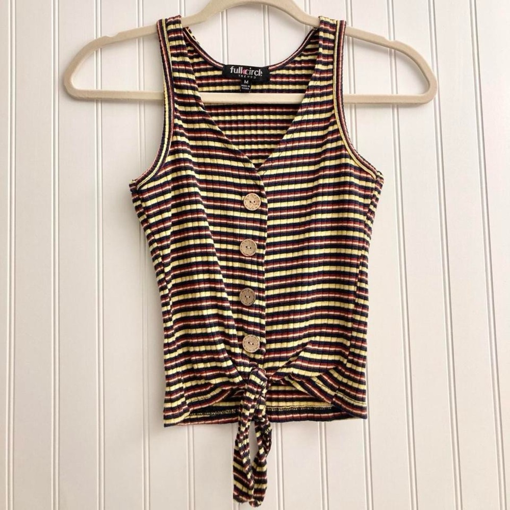 Full Circle y2k cropped striped tank top boho indie